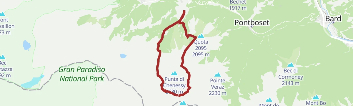 Route map: Colle della Fricolla e Lago Cornouy